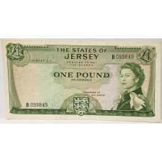 JERSEY 1963 . ONE 1 POUND BANKNOTE . ERROR . NO SIGNATURE . TYPE 2